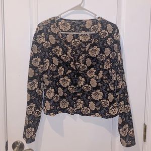 NASTYGAL floral button up blouse